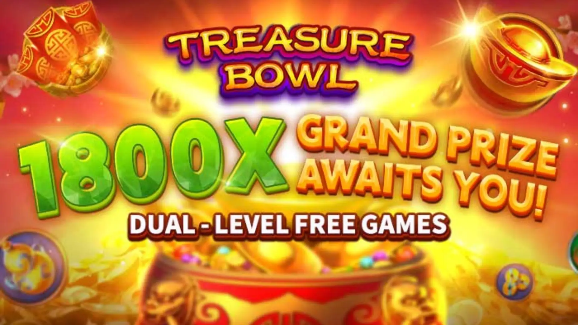 Multiplicadores Treasure Bowl 300jogo - 7777x Máximo com Tigela Dourada